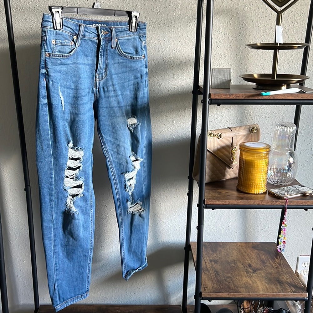 Wild Fable Distressed Mom Jeans. Size 0.